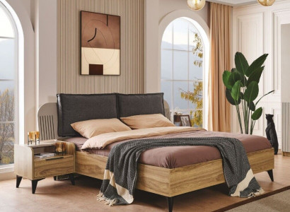 Luxus Schlafzimmer Set Komplett Designer Bett 2x Nachttische 3 tlg neu